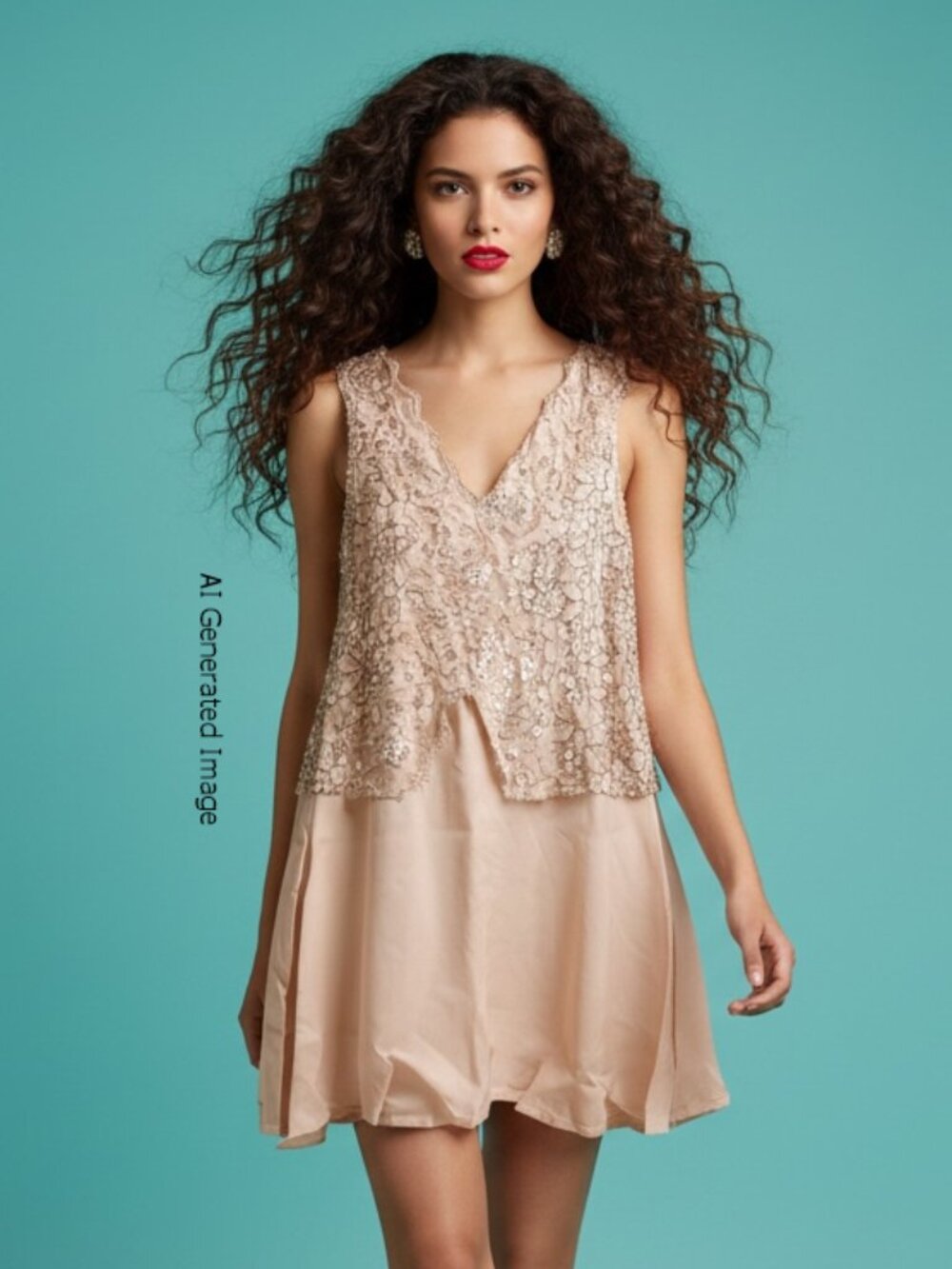 INA Pink Delicate Lace Top Lined Mini Dress Size M